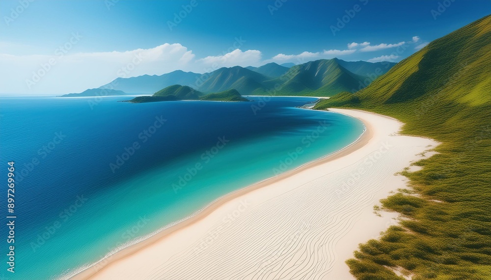 aerial view of tropical beach in the ocean with white sand and turquoise water
aerial view of tropical beach in the ocean with white sand and turquoise water