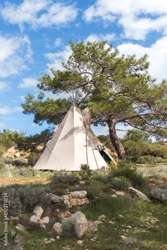 a wigwam in the mountainous area of Cyprus..