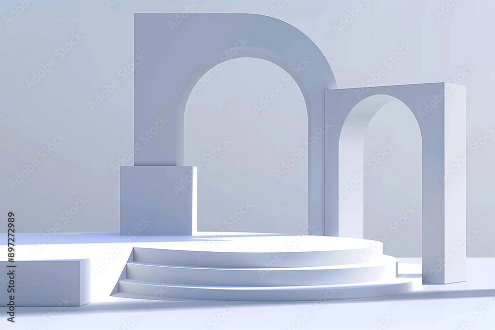 Fototapeta premium white arch with blue sky