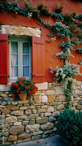 Provencal stone wall background © Omri