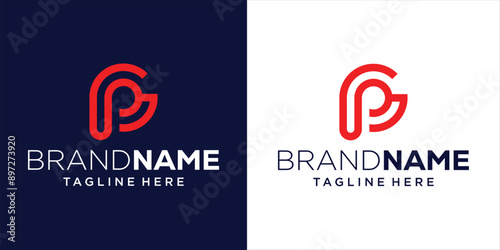 Creative PG Letter Logo Design, Design Inspiration, Illustration, Vector