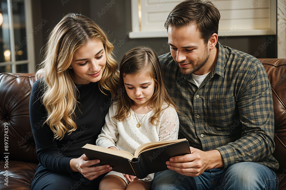 Christian family spending time in prayer and Bible reading.
Christian family spending time in prayer and Bible reading.