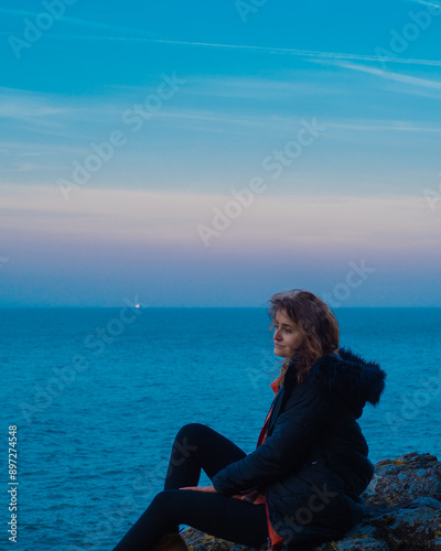 young woman into nature