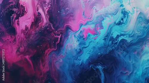 Abstract background mixing blue and purple paint swirls, giving a marbled effect