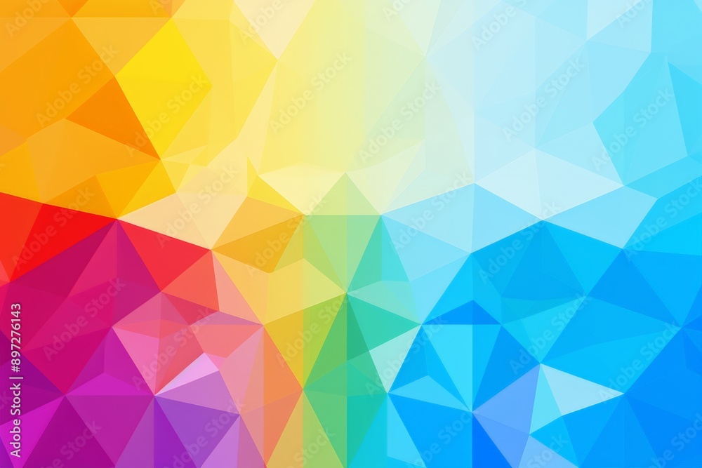 A colorful background with a blue triangle in the middle. The background is made up of different colored triangles A colorful background with a blue triangle in the middle. The background is made up of different colored triangles