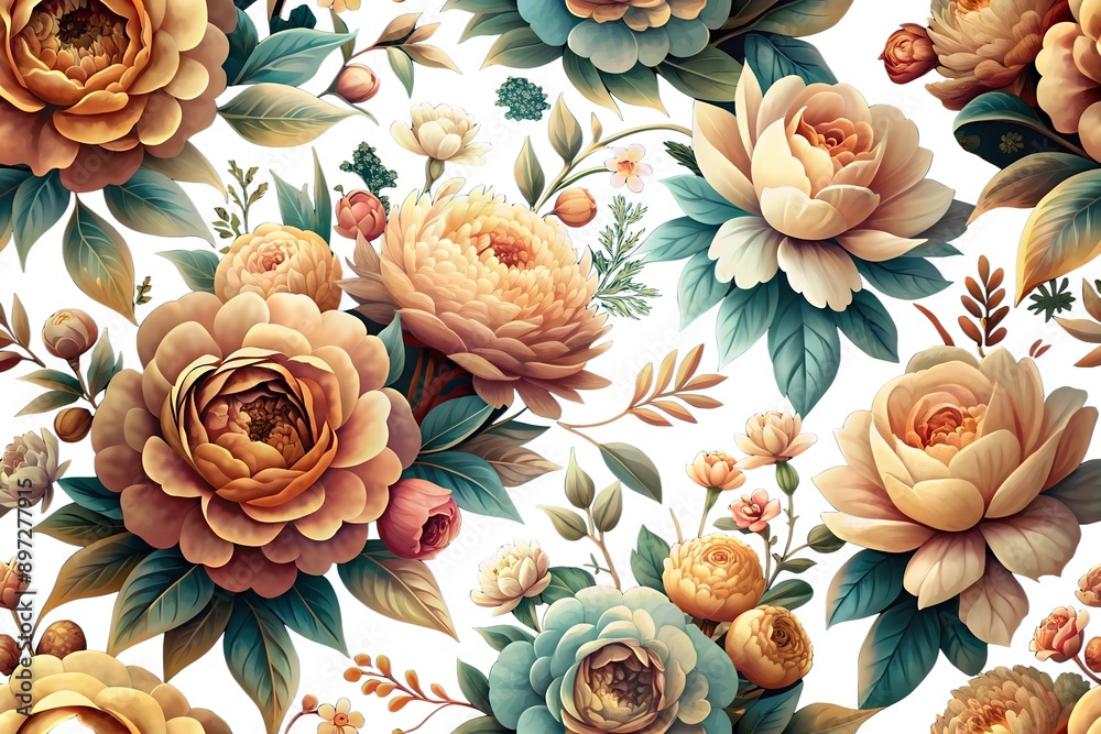 seamless pattern with roses seamless pattern with roses