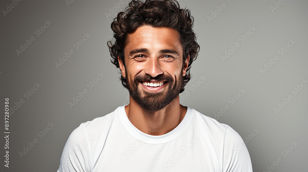 generated illustration of Portrait of a man with perfect teeth. generated illustration of Portrait of a man with perfect teeth.