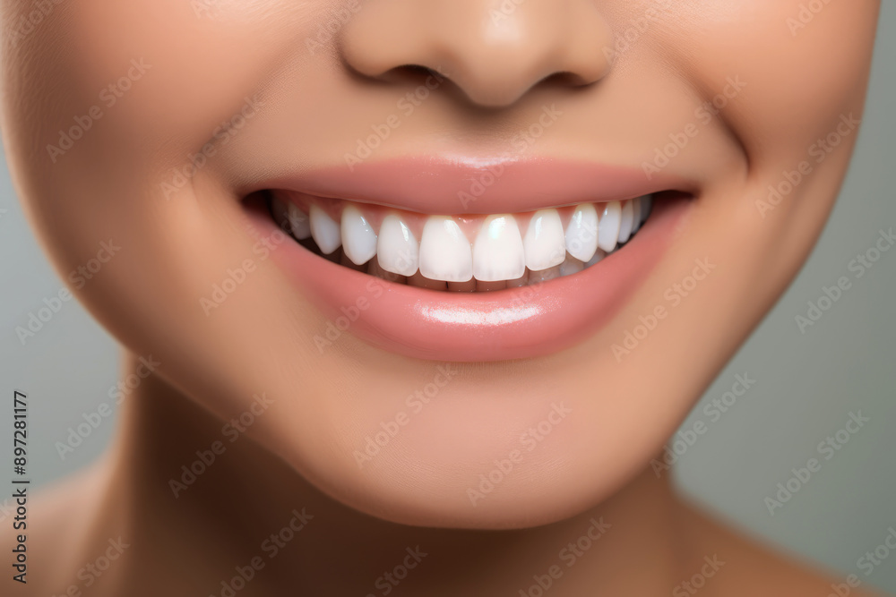 generated illustration perfect healthy teeth smile of a young woman. Teeth whitening generated illustration perfect healthy teeth smile of a young woman. Teeth whitening