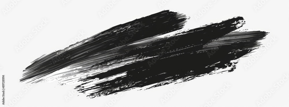 The brush strokes of mascara are a black paint swatch and a white lash splash stroke mark. This is painted in ink against an isolated background. The strokes are a black paint swatch and a white lash The brush strokes of mascara are a black paint swatch and a white lash splash stroke mark. This is painted in ink against an isolated background. The strokes are a black paint swatch and a white lash