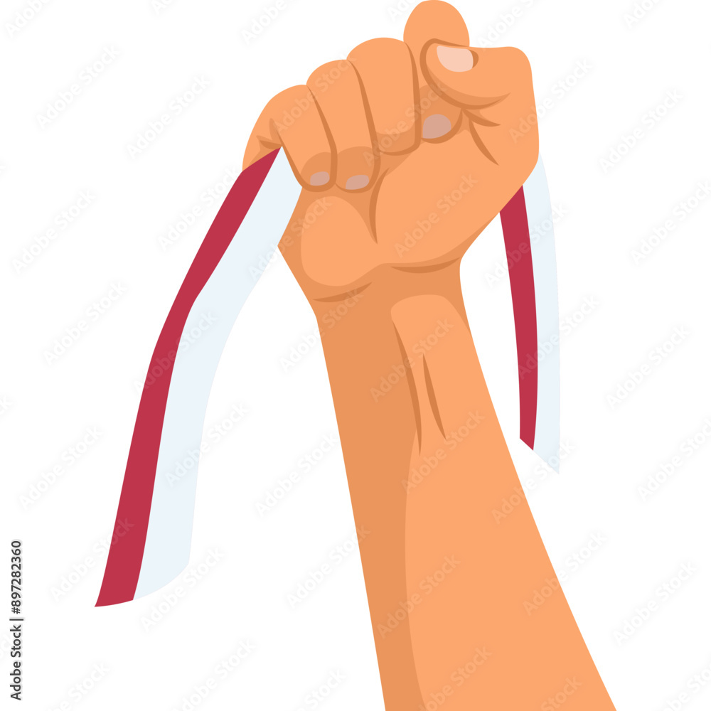 Indonesia Independence Day Celebration with flag on hand Illustration Indonesia Independence Day Celebration with flag on hand Illustration