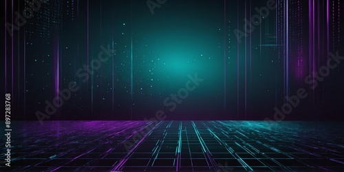 abstract technology futuristic concept teal to purple background