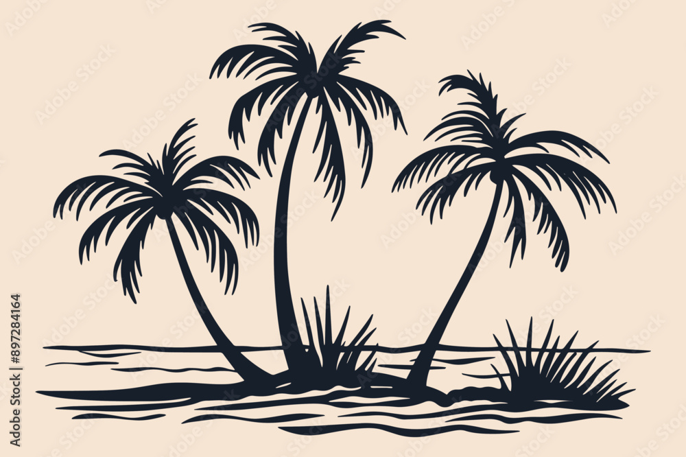 Laser Cut Beach Vector Cut File Laser Cut Beach Vector Cut File