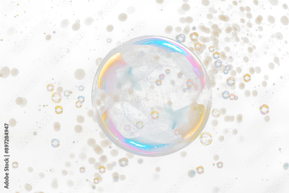 Transparent Soap Water Bubble Rising Effect Oxygen Bubbles In