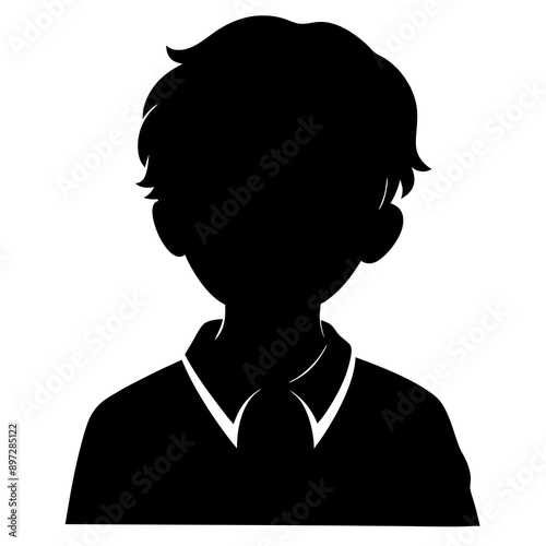 silhouette of a person with hair