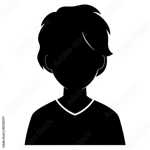 silhouette of a person with hair
