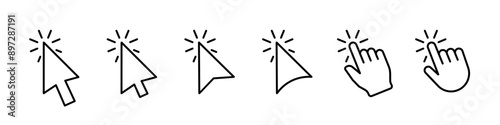 Click icon set. Cursor icon