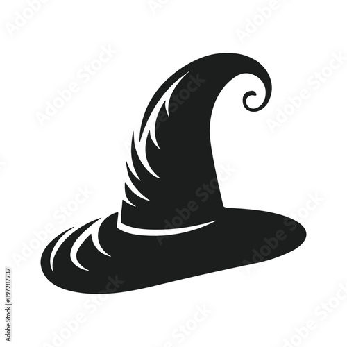 Classic Halloween witch hat vector for eerie artwork
