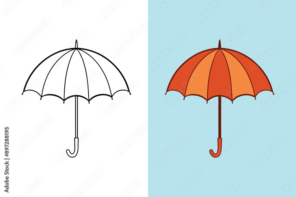 Fototapeta premium Umbrella vector icon art illustration
