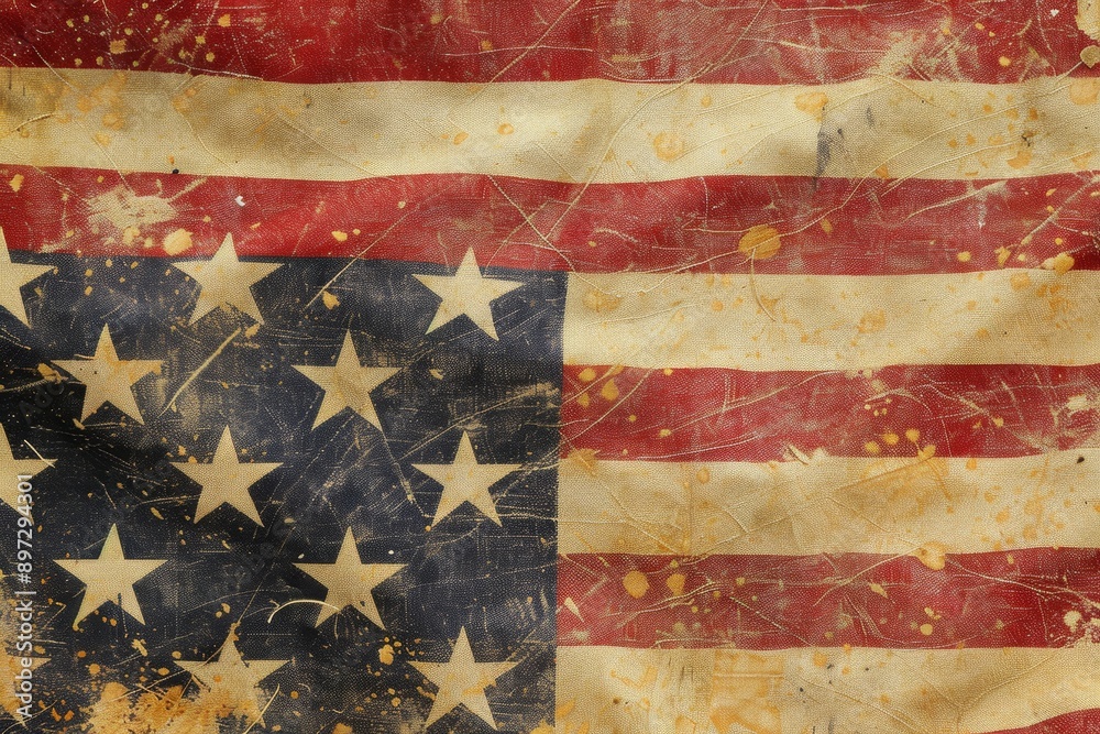 Patriotic Close-up of American Flag with Stars and Stripes. Patriotic Close-up of American Flag with Stars and Stripes.