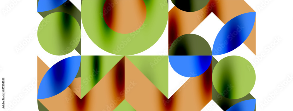 Metal color circles with shadows and other geometric elements composition for wallpaper, banner, background or landing Metal color circles with shadows and other geometric elements composition for wallpaper, banner, background or landing