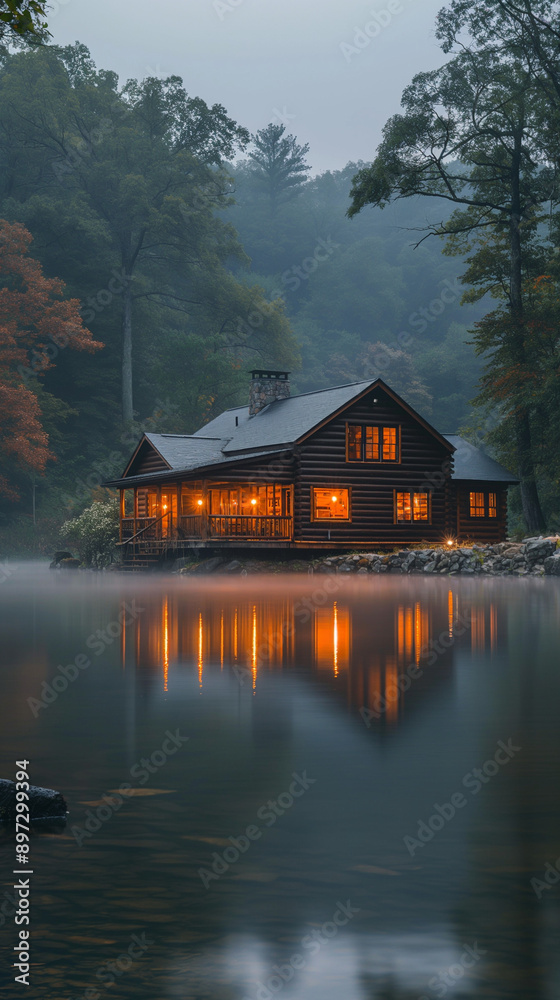 Fototapeta premium house on the river