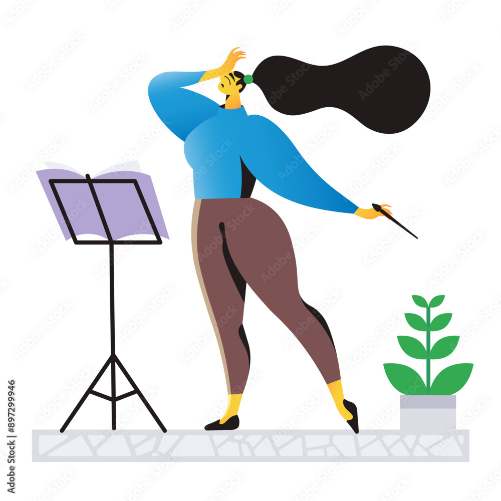 Fototapeta premium Conductor with baton at the music stand