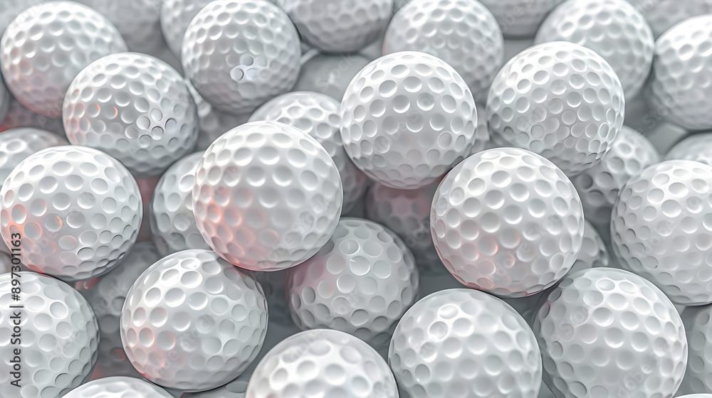 Many golf balls together closeup isolated on white Many golf balls together closeup isolated on white