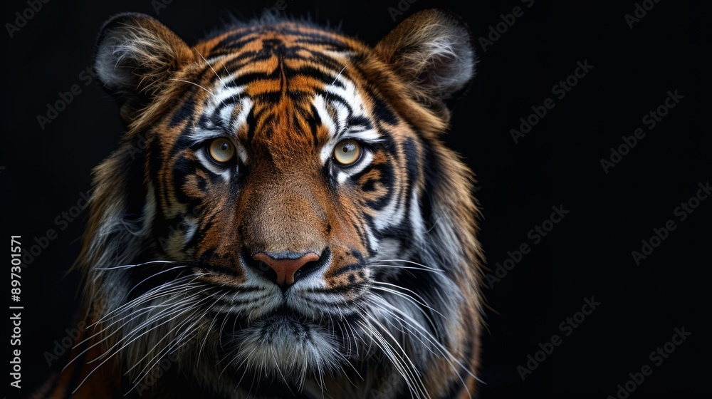 Naklejka premium A Tiger's Gaze, A Moment Frozen in Time. Generative AI