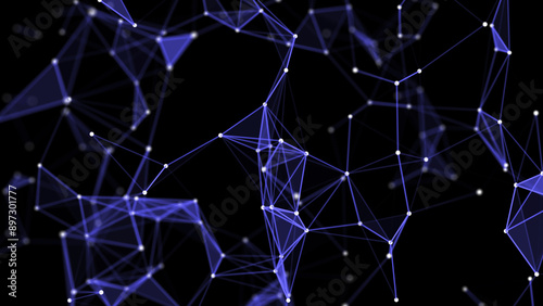 Style network connection background. Abstract texture or pattern with points and lines. Digital futuristic backdrop. Big data visualization. 3D rendering.