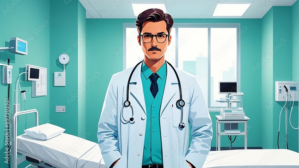 illustration portrait of a doctor illustration portrait of a doctor