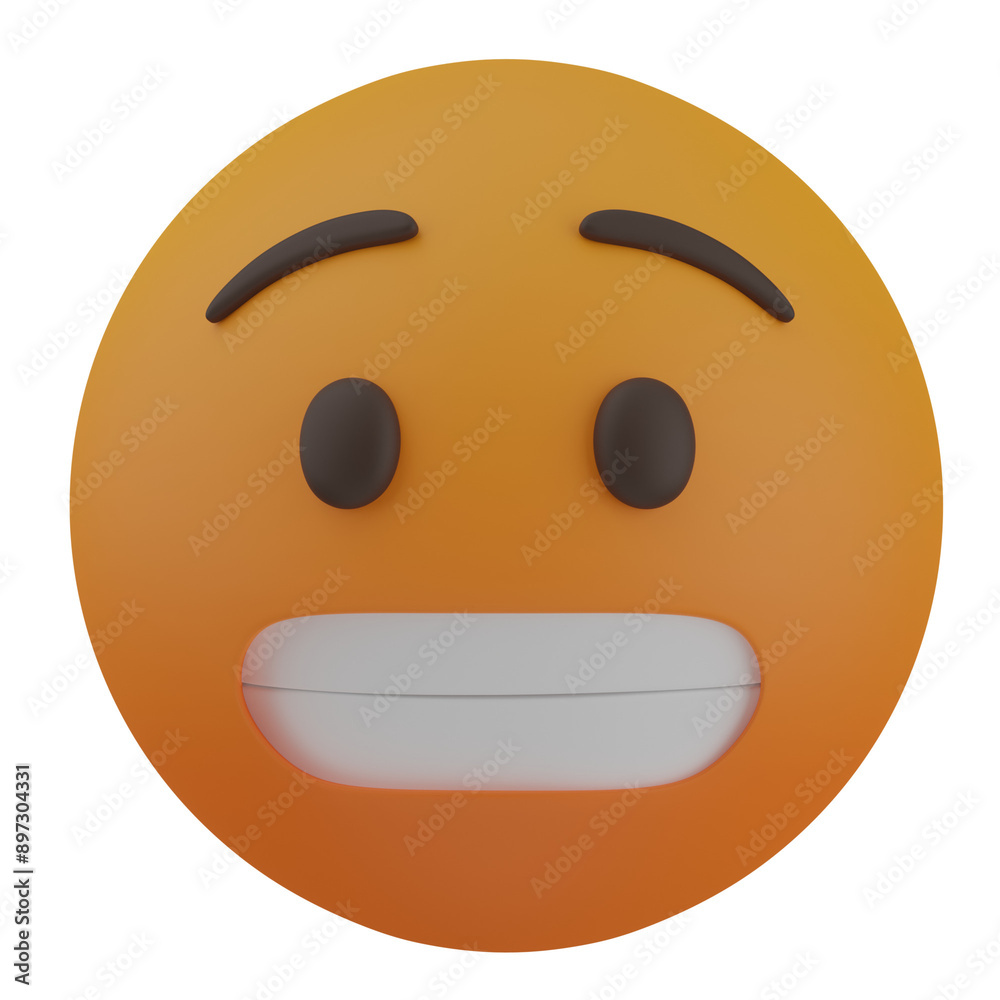 Fototapeta premium 3d render Grimacing Face illustration