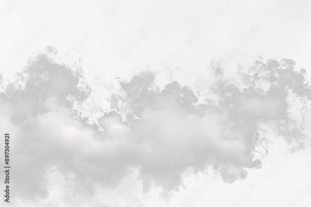 White smoke on transparent background, Fog, smoke, white smog clouds on floor, morning mist over the ground or water surface perspective view