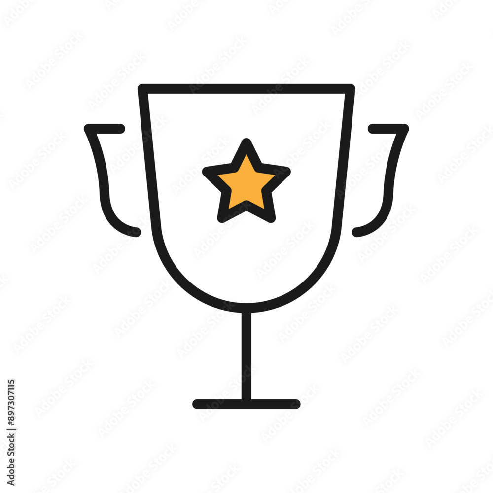 Prize yellow line icon. Victory, award, winner, trophy vector sign, symbol. Isolated on a white background. Pixel perfect. Editable stroke. 64x64. Prize yellow line icon. Victory, award, winner, trophy vector sign, symbol. Isolated on a white background. Pixel perfect. Editable stroke. 64x64.