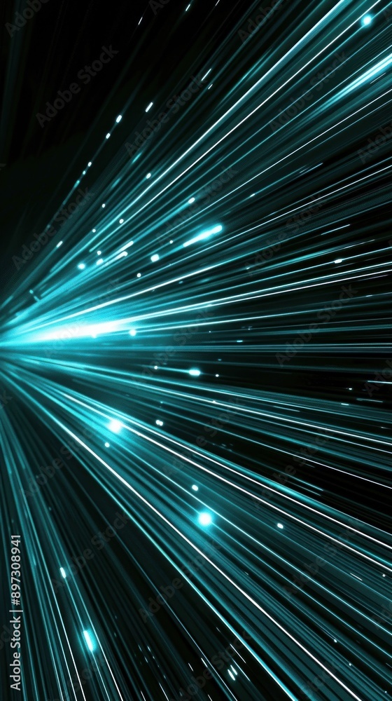 Bright blue light bursts and streaks in a dark space. Bright blue light bursts and streaks in a dark space.
