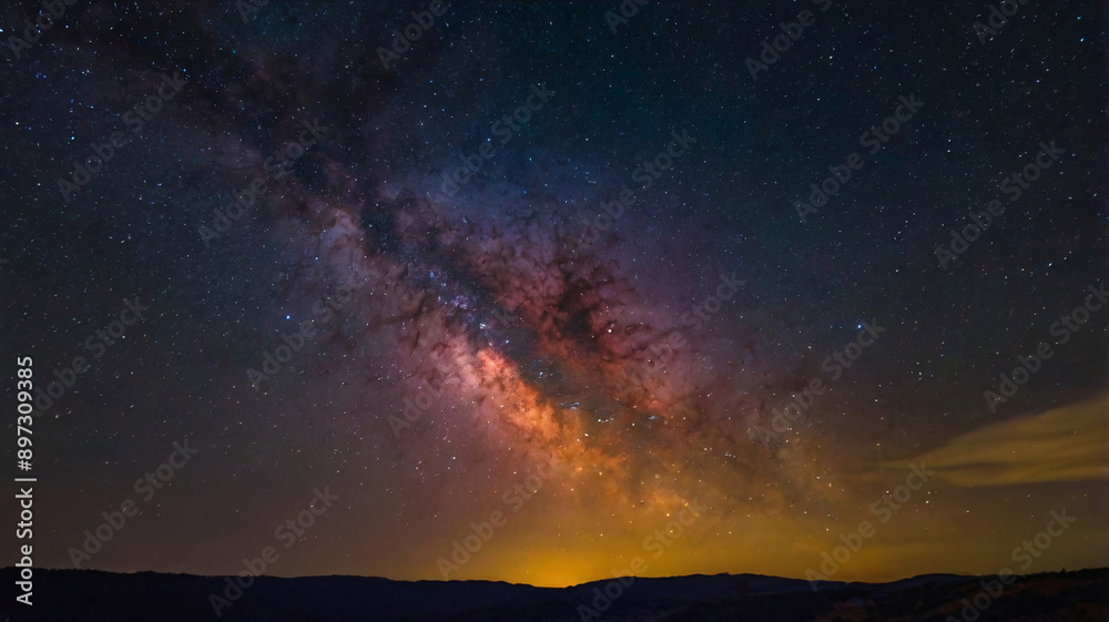 Night Sky Filled with Vibrant, Colorful Stars Night Sky Filled with Vibrant, Colorful Stars