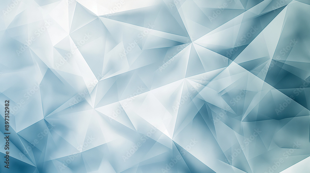 Creative abstract background with light blue and white geometric patterns, set on a gradient surface transitioning from light grey to medium gray Creative abstract background with light blue and white geometric patterns, set on a gradient surface transitioning from light grey to medium gray