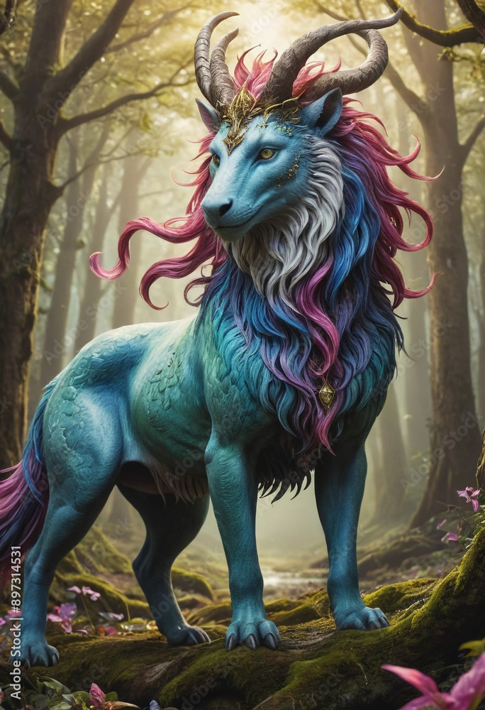 Digital illustration of a mythical creature. Digital illustration of a mythical creature.