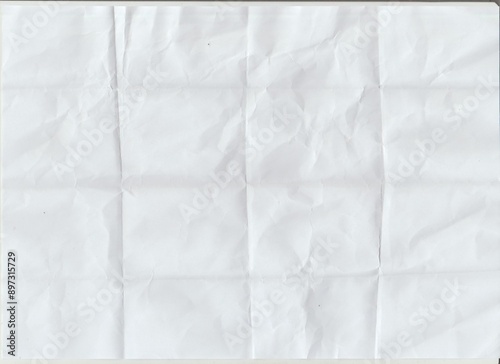 Crumpled paper texture. White color texture pattern abstract background for your design and text.