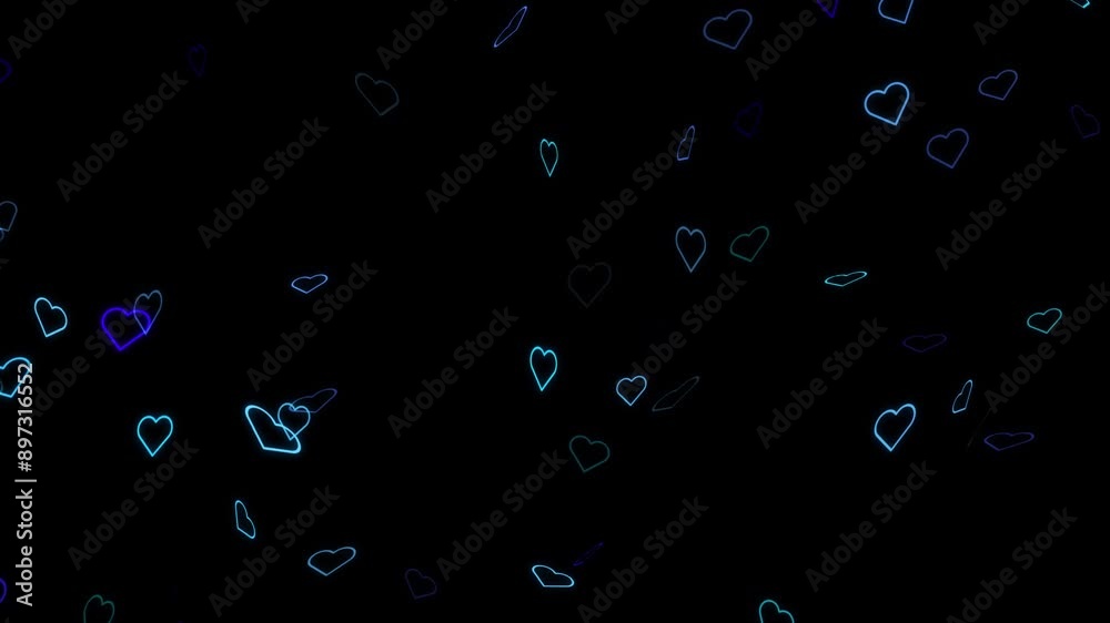 Colorful heart loop background material Colorful heart loop background material