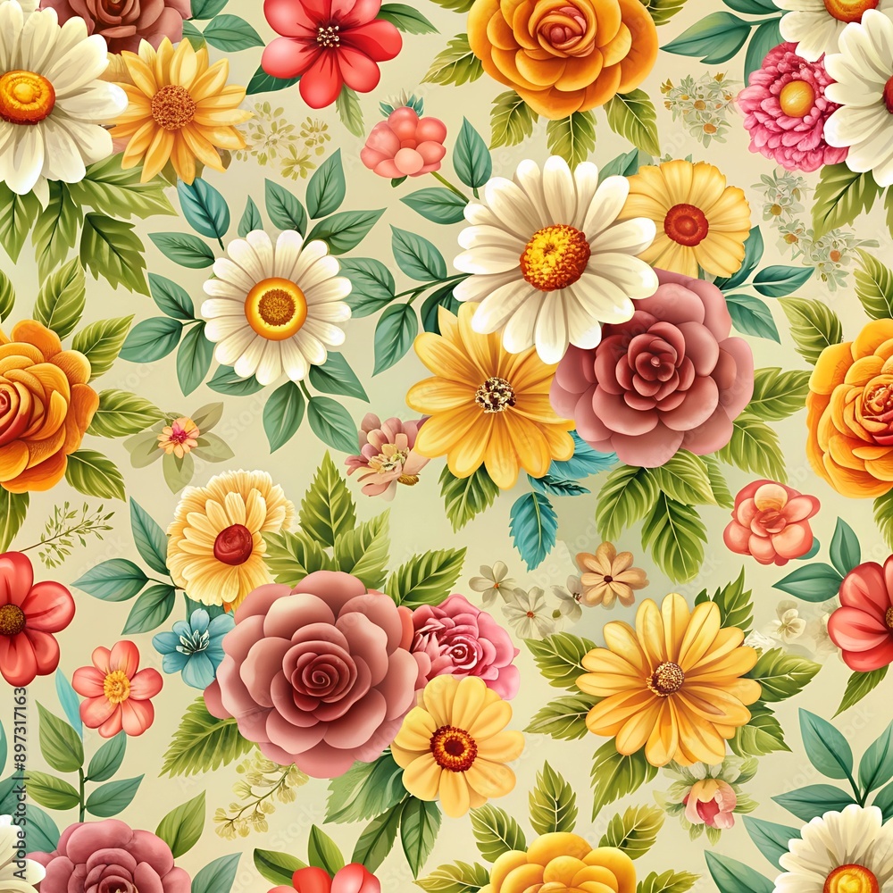 seamless flower pattern on background seamless flower pattern on background