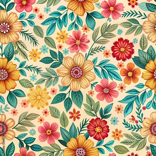 seamless flower pattern on background