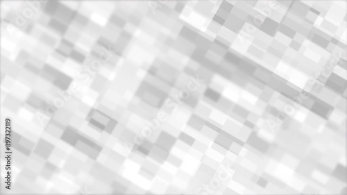 Slowly animated looping digital background of gray small blocks.	
