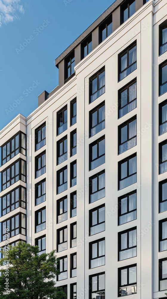 Luxury apartment building with modern architecture, elegance, urban living, Luxury apartment building with modern architecture, elegance, urban living,