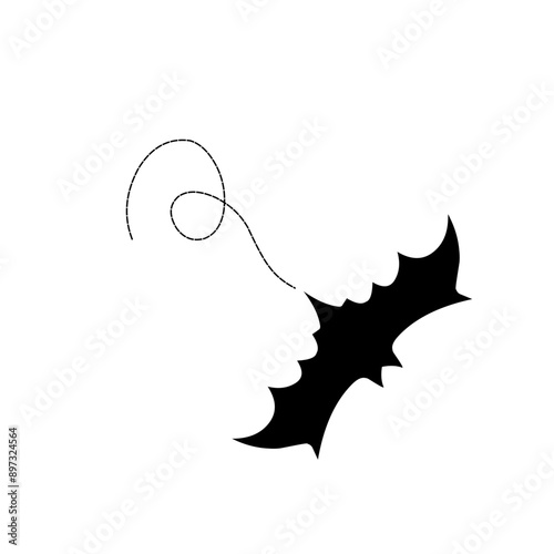 Black silhouettes of halloween bats set on white background