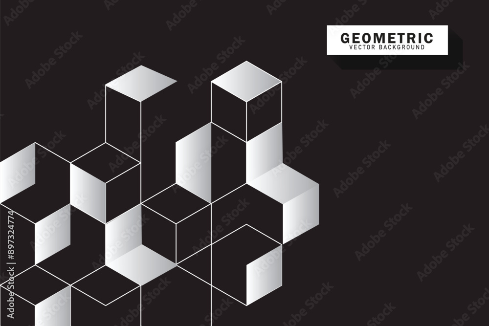 Abstract cubes geometric tile and mosaic wall or grid hexagon technology wallpaper. black and grey geometric block cube structure backdrop grid triangle texture vintage design Abstract cubes geometric tile and mosaic wall or grid hexagon technology wallpaper. black and grey geometric block cube structure backdrop grid triangle texture vintage design