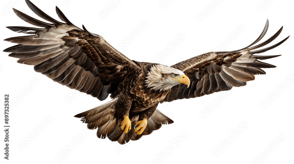Obraz premium Bald Eagle Flying transparent background.