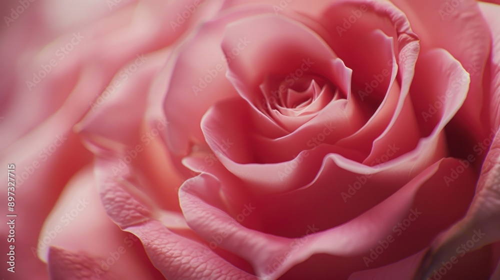Close-up photo of a pink rose flower with delicate petals and center details Close-up photo of a pink rose flower with delicate petals and center details