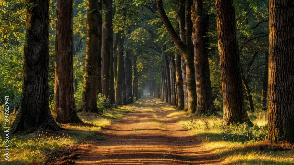 Fototapeta premium Sunlit Forest Path