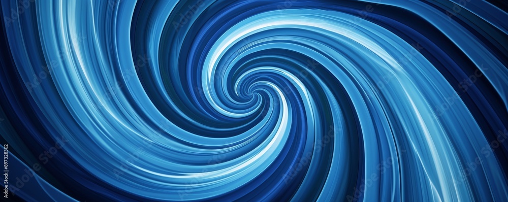 Fototapeta premium Abstract blue vortex with swirling motion, vivid colors. digital art concept