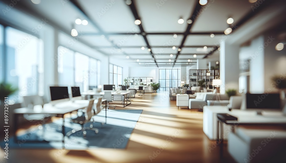 lurred office interior space background. Working space with defocused effect. Business concept lurred office interior space background. Working space with defocused effect. Business concept